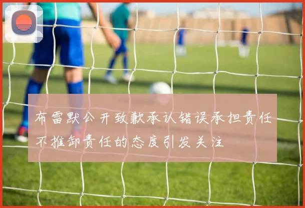 布雷默公开致歉承认错误承担责任不推卸责任的态度引发关注